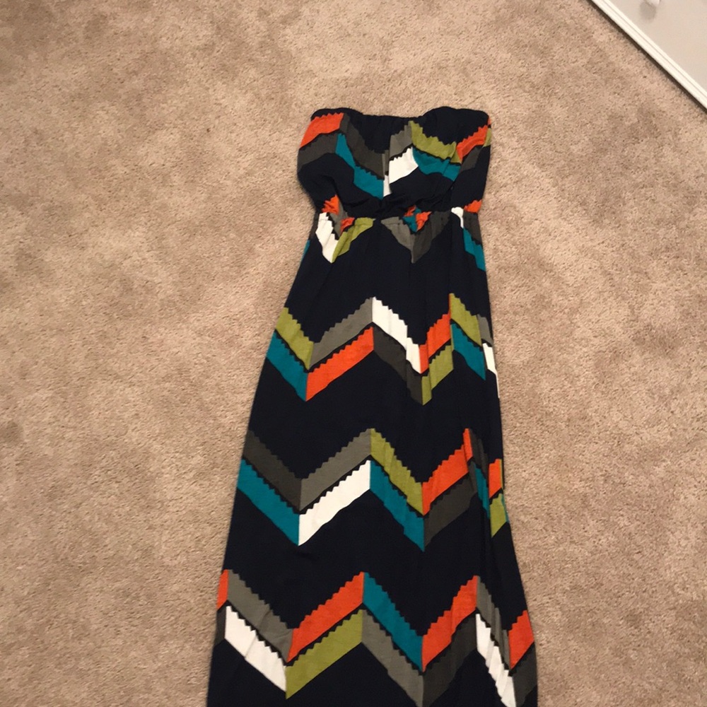 Long Navy/multi color dress